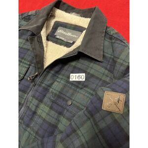 Eddie Bauer Classic Fit Sherpa Lined Jacket Men's Size XL Plaid Green